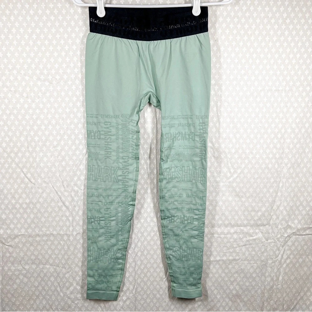 Gymshark Green Black‎ Logo Graphic High Rise Leggings